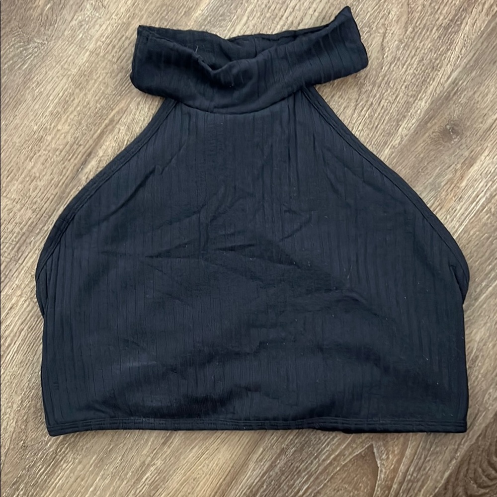 Elegant Black Halter Sports Bra